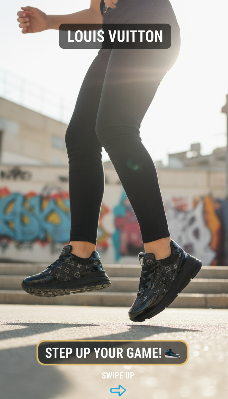 حذاء Louis Vuitton أسود منقوش