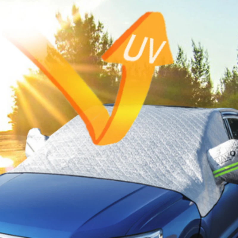 غطاء السيارة للزجاج الأمامي - حماية من الشمس والثلج - الصورة 4